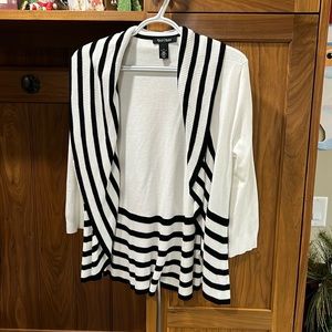 White House black market small black and white sweater